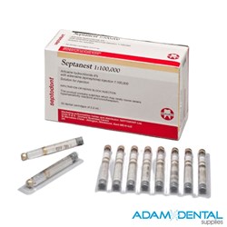 SEPTANEST 4% with 1:100000 Adrenalin 2.2ml 2 x 50/pk GOLD Anaesthetic NO RETURNS