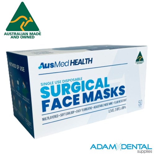 Australian Made Level 3 EarLoop Face Masks 4-Ply 50/pk