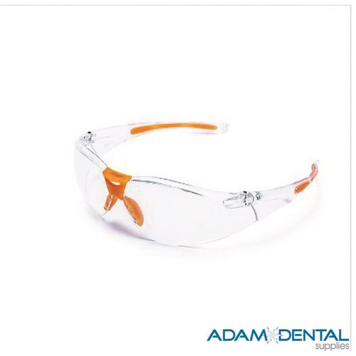Non-Adjustable Clear Lens w. Clear/Orange Frame