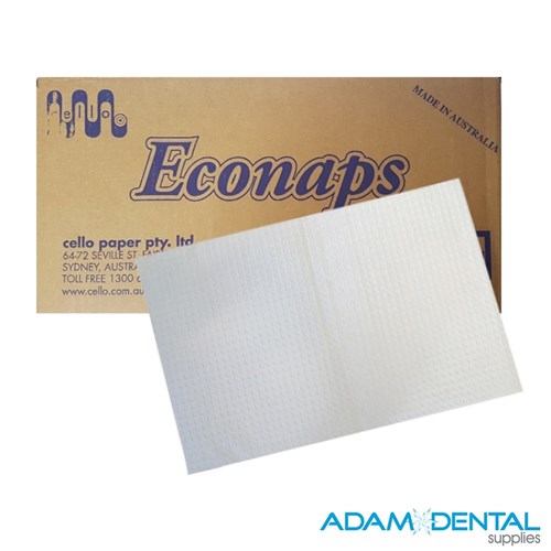 Cello Econaps Dental Bibs 4Ply 208 x 280mm -White 1000pk