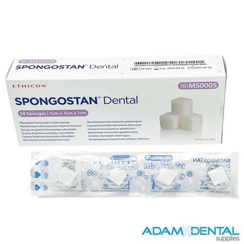 Ethicon SPONGOSTAN Dental Haemostatic Gelatin Sponge 10x10mm 24/pk